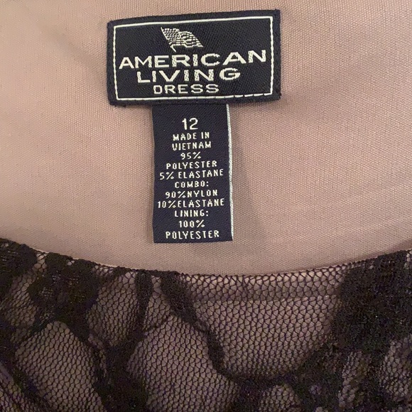 AMERICAN LIVING LACED BLACK DRESS LONG SLEEVES - Picture 4 of 4